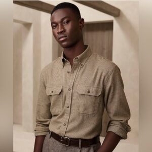 Banana Republic Expedition Flannel Cotton Checkered Button Down Shirt S NWT